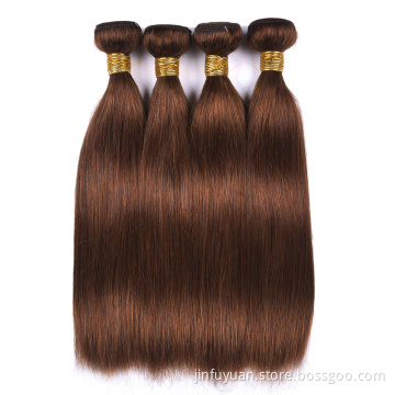 Shipping Now Wholesale Straight 4# honey brown Raw Indian Hair, Human hair Steam Processed Virgin Hair